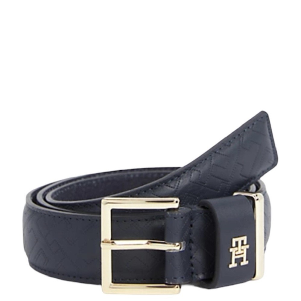 TOMMY HILFIGER</br>Γυναικεία Ζώνη Μπλε Δέρμα AW0AW15382-DW6 Tommy Hilfiger