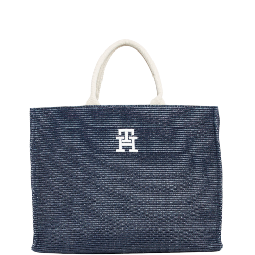 Tommy Hilfiger AW0AW16410-DW6 Γυναικεία Τσάντα Ώμου Μπλε Πλεκτή