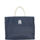 TOMMY HILFIGER</br>Γυναικεία Τσάντα Ώμου Μπλε Πλεκτή AW0AW16410-DW6 Tommy Hilfiger