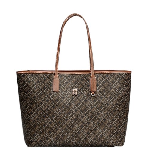 Γυναικεία Τσάντα Χειρός Μαύρο/Ταμπά AW0AW16441-0GJ Tommy Hilfiger