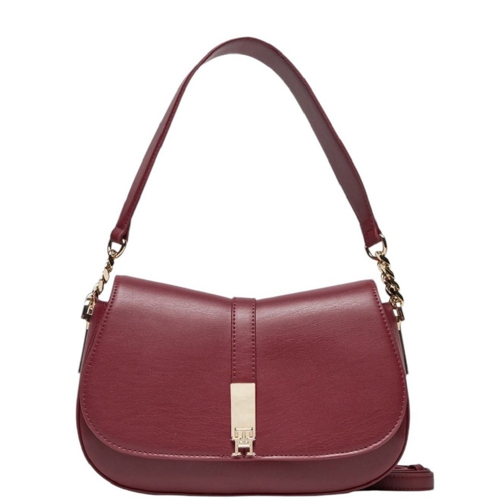 TOMMY HILFIGER</br>Γυναικεία Τσάντα Ώμου Μπορντό AW0AW16467-XJS Tommy Hilfiger