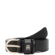 TOMMY HILFIGER</br>Γυναικεία Ζώνη Μαύρο Δέρμα Essential Th Monogram  AW0AW16836-BDS Tommy Hilfiger
