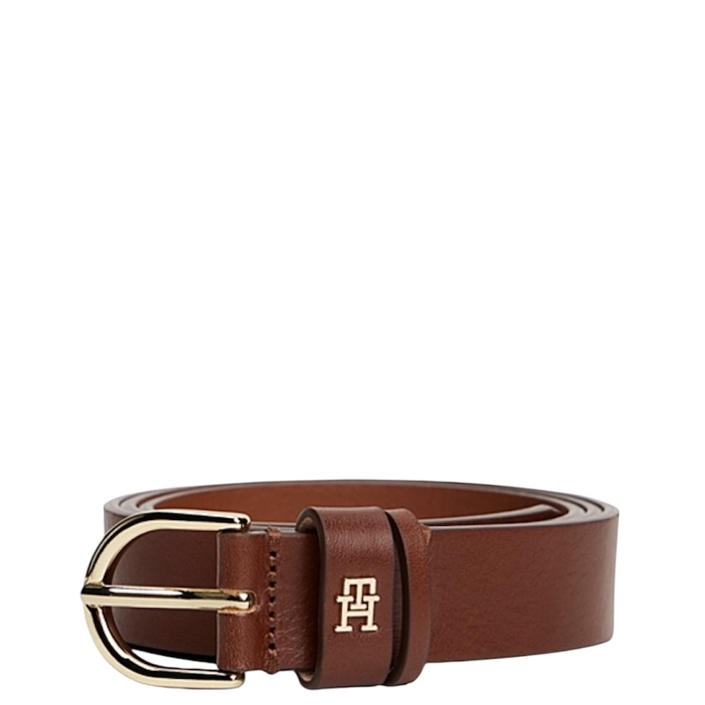 TOMMY HILFIGER</br>Γυναικεία Ζώνη Ταμπά Δερμάτινη Essential Th Monogram AW0AW16836-GVI Tommy Hilfiger