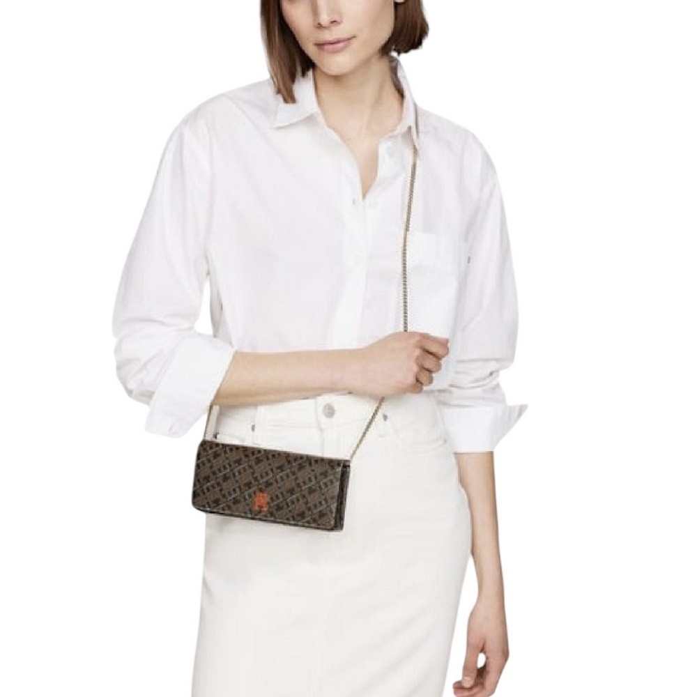 TOMMY HILFIGER</br>Γυναικείο Τσαντάκι Χιαστή Μαύρο/Ταμπά AW0AW17113-0GJ Tommy Hilfiger