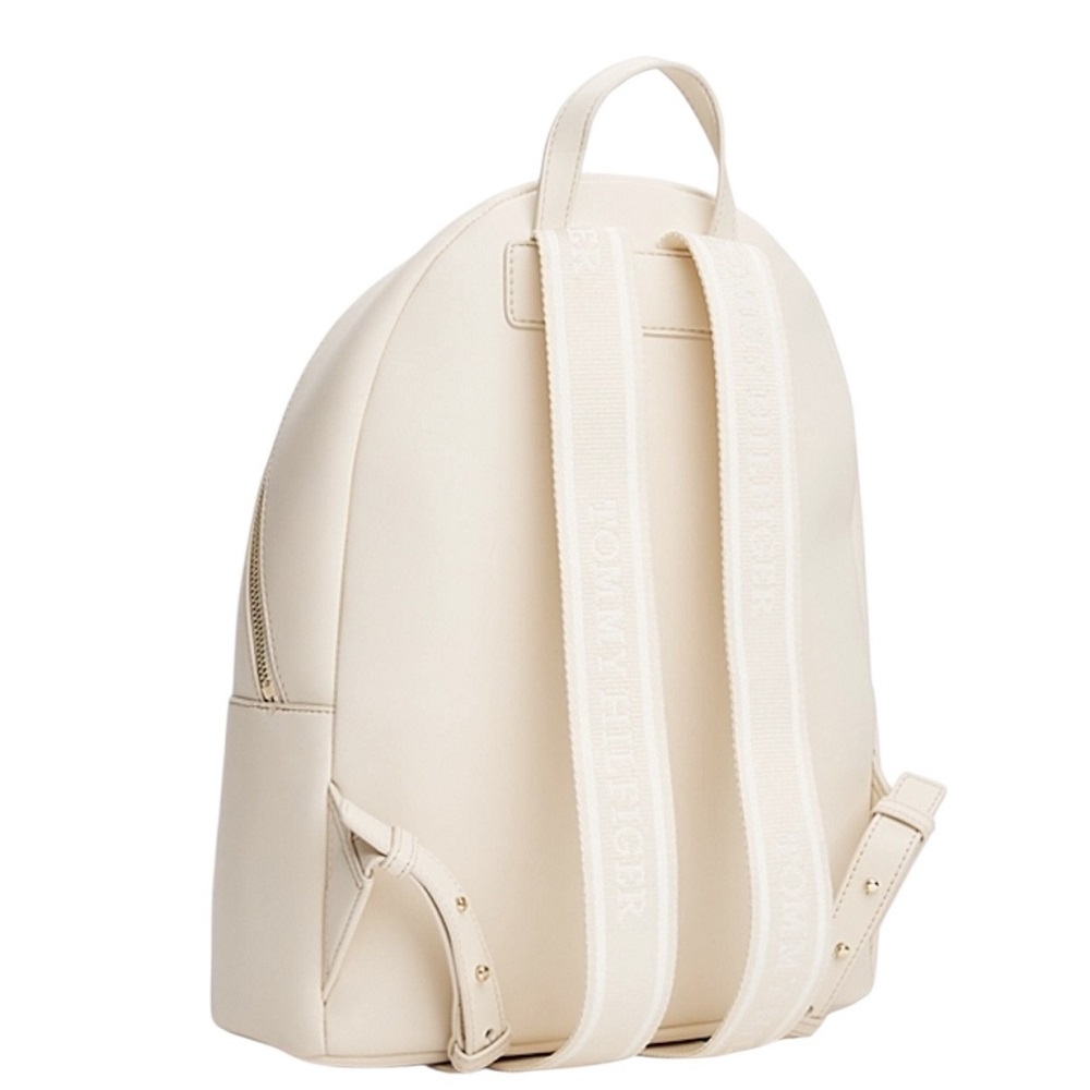 TOMMY HILFIGER</br>Γυναικεία Τσάντα Backpack Εκρού Th Logotape AW0AW17163-AA8 Tommy Hilfiger