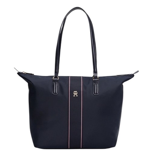 Tommy Hilfiger AW0AW17205-DW6 Γυναικεία Τσάντα Ώμου Μπλε Poppy Tote Corporate