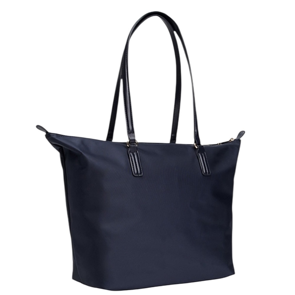 TOMMY HILFIGER</br>Γυναικεία Τσάντα Ώμου Μπλε Poppy Tote Corporate AW0AW17205-DW6 Tommy Hilfiger