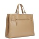 TOMMY HILFIGER</br>Γυναικεία Τσάντα Χειρός Μπεζ Th Heritage Satchel AW0AW17211-RBC Tommy Hilfiger
