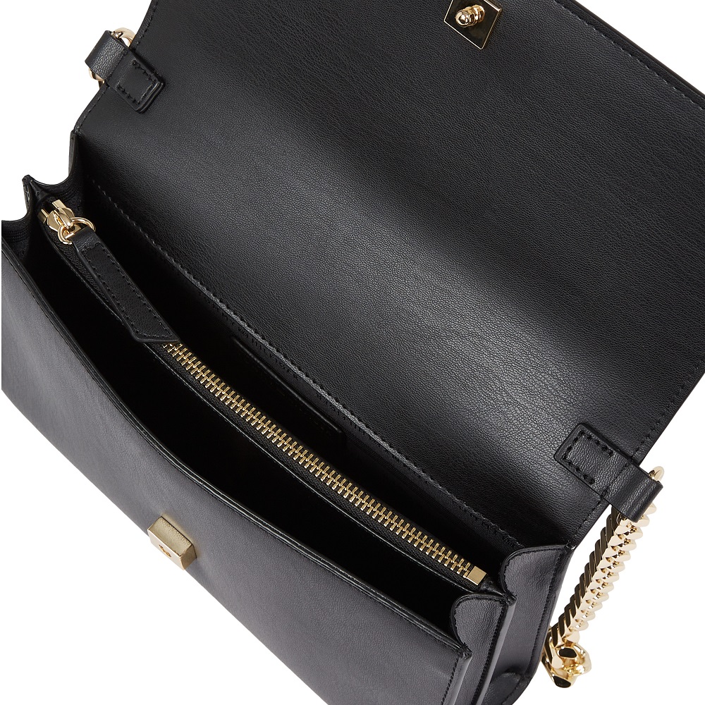 TOMMY HILFIGER</br>Γυναικεία Τσάντα Χιαστή Μαύρη Th Heitage Conv Crossover Chain AW0AW17223-BDS Tommy Hilfiger