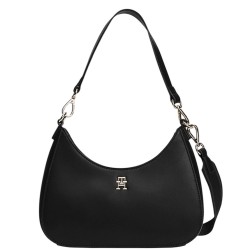 Γυναικεία Τσάντα Ώμου Μαύρο Th Logotape Shoulder Bag AW0AW17226-BDS Tommy Hilfiger