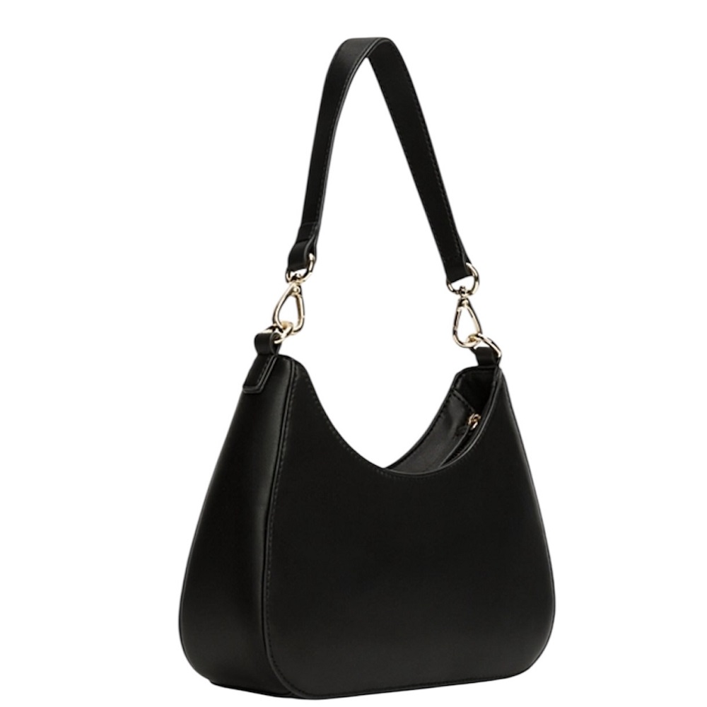 TOMMY HILFIGER</br>Γυναικεία Τσάντα Ώμου Μαύρο Th Logotape Shoulder Bag AW0AW17226-BDS Tommy Hilfiger