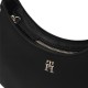 TOMMY HILFIGER</br>Γυναικεία Τσάντα Ώμου Μαύρο Th Logotape Shoulder Bag AW0AW17226-BDS Tommy Hilfiger