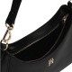 TOMMY HILFIGER</br>Γυναικεία Τσάντα Ώμου Μαύρο Th Logotape Shoulder Bag AW0AW17226-BDS Tommy Hilfiger