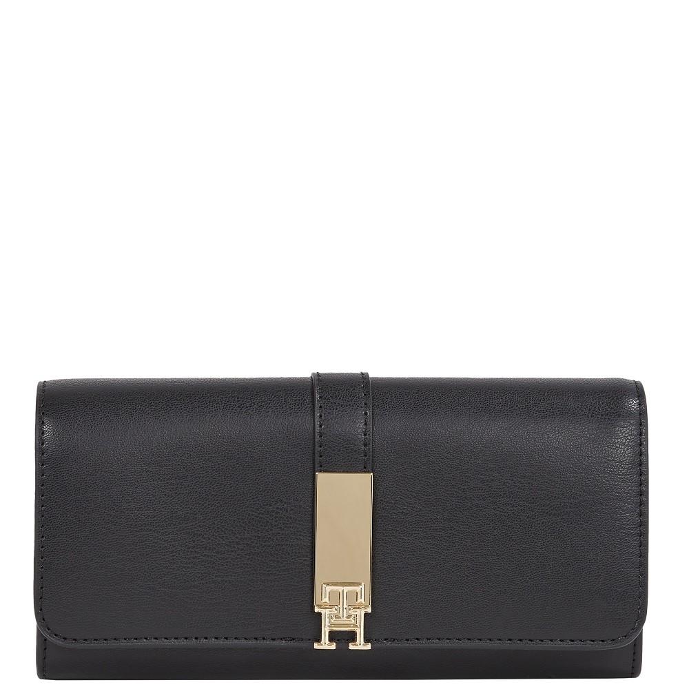 TOMMY HILFIGER</br>Γυναικείο Πορτοφόλι Μαύρο AW0AW17369-BDS Tommy Hilfiger