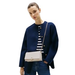 Γυναικεία Τσάντα Χιαστή Εκρού Th Her Flap W/Chain AW0AW17403-AA8 Tommy Hilfiger