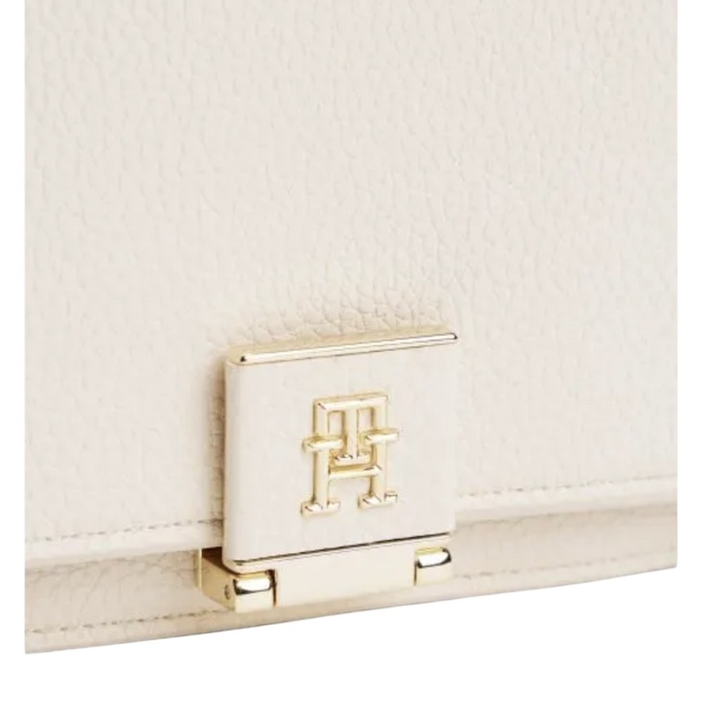 TOMMY HILFIGER</br>Γυναικεία Τσάντα Χιαστή Εκρού Th Her Flap W/Chain AW0AW17403-AA8 Tommy Hilfiger