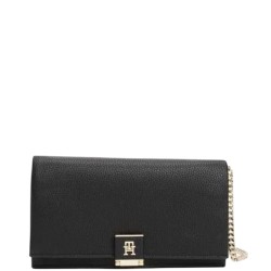 Γυναικεία Τσάντα Χιαστή Μαύρο Th Her Flap W/Chain AW0AW17403-BDS Tommy Hilfiger
