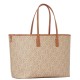 TOMMY HILFIGER</br>Γυναικεία Τσάντα Ώμου Μπεζ/Ταμπά Th Monoplay Leather Tote AW0AW17416-RBT Tommy Hilfiger