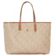 TOMMY HILFIGER</br>Γυναικεία Τσάντα Ώμου Μπεζ/Ταμπά Th Monoplay Leather Tote AW0AW17416-RBT Tommy Hilfiger