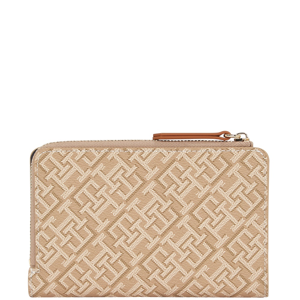 TOMMY HILFIGER</br>Γυναικείο Πορτοφόλι Μπεζ Th Monoplay Leather Med 7 AW0AW17417-RBT Tommy Hilfiger