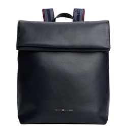 Γυναικεία Τσάντα Backpack Με Καπάκι Και Μεταλλικό Λογότυπο Μπλε AW0AW17654-DW6 Tommy Hilfiger