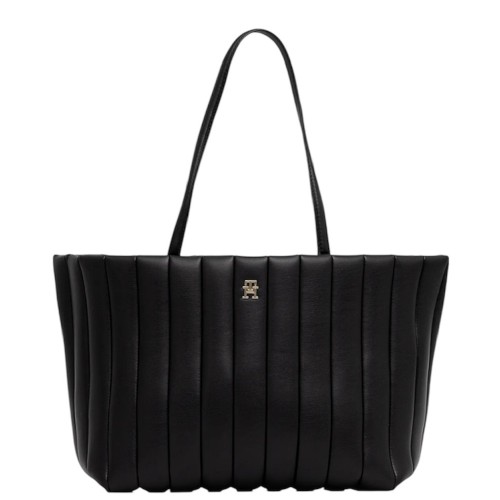 Γυναικεία Τσάντα Ώμου Μαύρο Th Grace Tote AW0AW17670-BDS Tommy Hilfiger Γυναικεία Τσάντα Ώμου Μαύρο Th Grace Tote AW0AW17670-BDS Tommy Hilfiger
