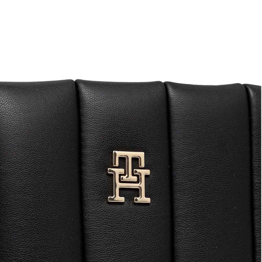 TOMMY HILFIGER</br>Γυναικεία Τσάντα Ώμου Μαύρο Th Grace Tote AW0AW17670-BDS Tommy Hilfiger