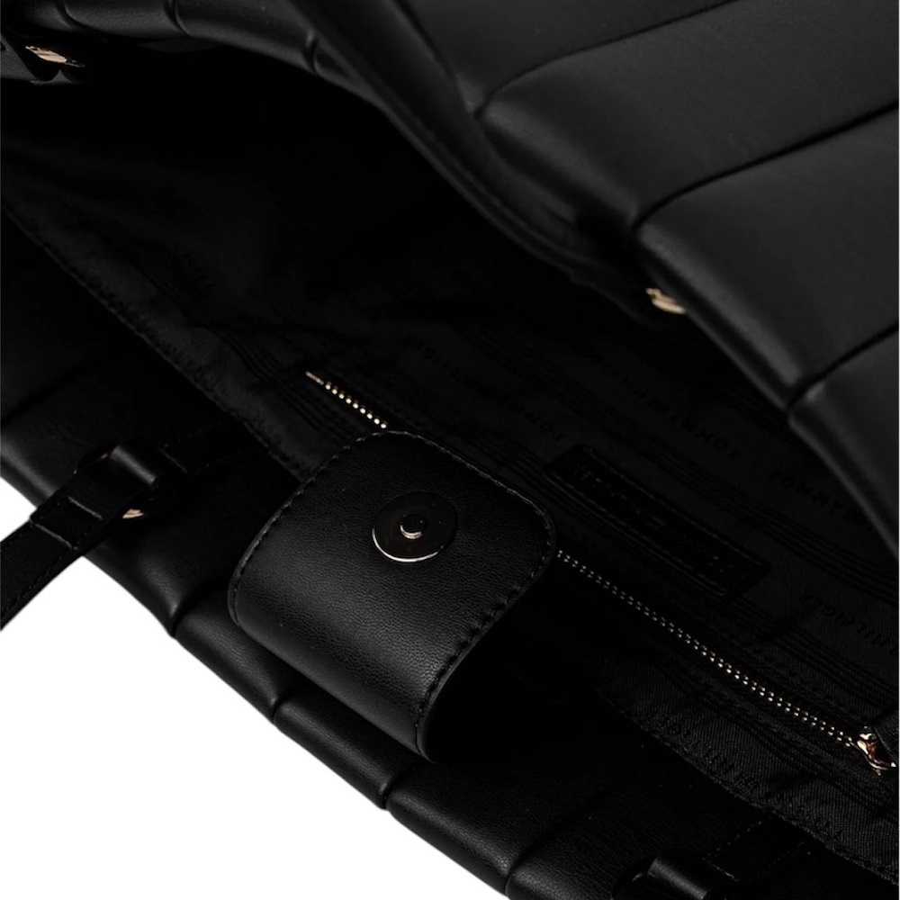 TOMMY HILFIGER</br>Γυναικεία Τσάντα Ώμου Μαύρο Th Grace Tote AW0AW17670-BDS Tommy Hilfiger