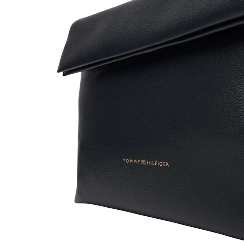 TOMMY HILFIGER</br>Γυναικεία Τσάντα Χιαστή Μπλε Th Logotape Med Crossover AW0AW17692-DW6 Tommy Hilfiger