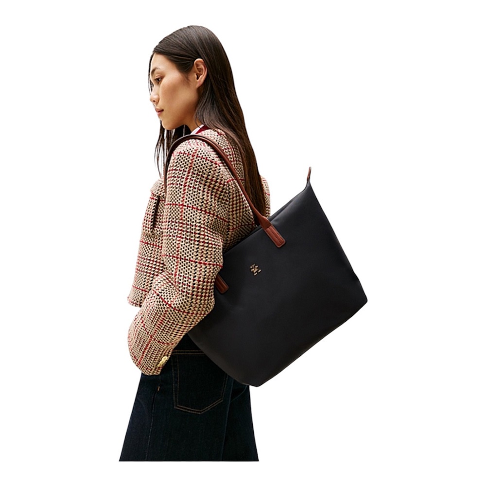 TOMMY HILFIGER</br>Tommy Hilfiger Popette Tote Bag AW0AW17711-BDS Γυναικεία Τσάντα Ώμου Μαύρο TOMMY HILFIGER</br>Tommy Hilfiger Popette Tote Bag AW0AW17711-BDS Γυναικεία Τσάντα Ώμου Μαύρο