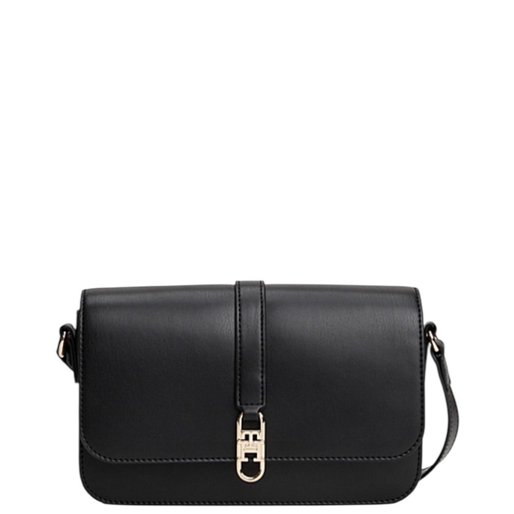 TOMMY HILFIGER</br>Tommy Hilfiger AW0AW17723-BDS Γυναικεία Τσάντα Χιαστή Μαύρο Th Libre Flap Crossover