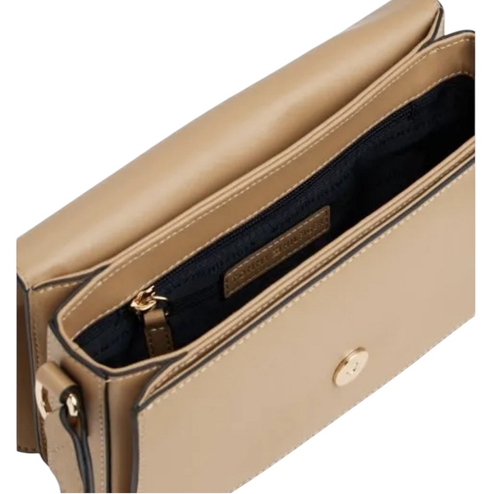 TOMMY HILFIGER</br>Γυναικεία Τσάντα Χιαστή Μπεζ Th Libre Flap Crossover AW0AW17723-RBC Tommy Hilfiger