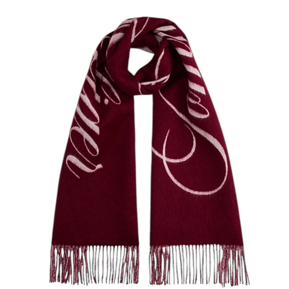 TOMMY HILFIGER</br>Tommy Hilfiger AW0AW17786-VLP Γυναικείο Κασκόλ Μπορντό Tommy Script Logo Scarf TOMMY HILFIGER</br>Tommy Hilfiger AW0AW17786-VLP Γυναικείο Κασκόλ Μπορντό Tommy Script Logo Scarf