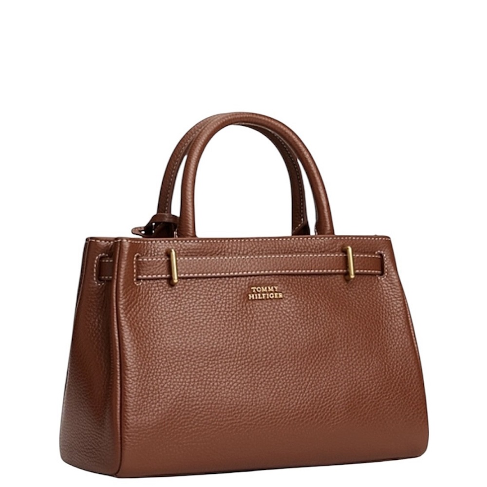 TOMMY HILFIGER</br>Γυναικεία Τσάντα Χειρός Ταμπά Δέρμα American Icon Mini Tote AW0AW17926-GVI Tommy Hilfiger