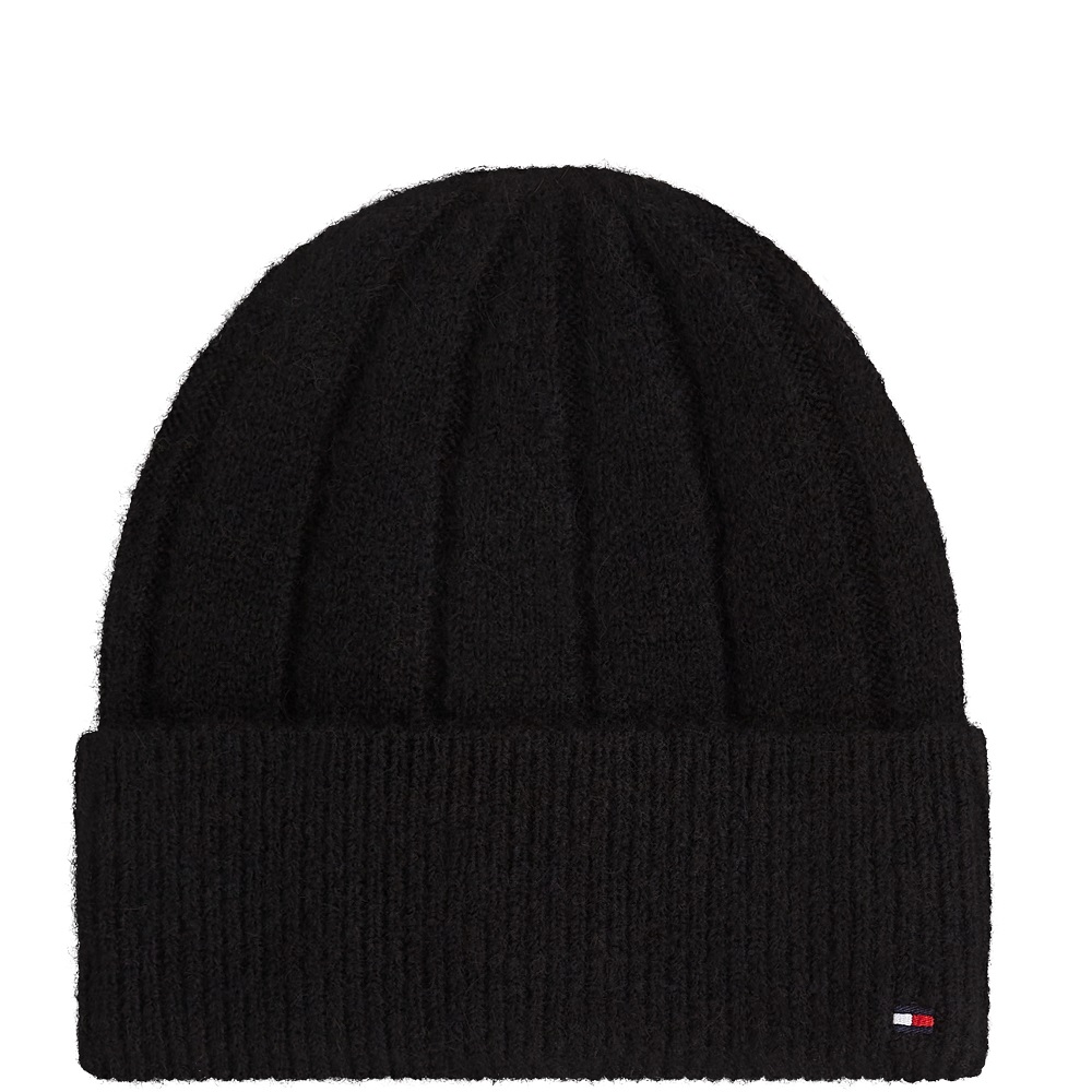 TOMMY HILFIGER</br>Tommy Hilfiger AW0AW17994-BDS Γυναικείο Σετ Κασκόλ/Σκούφος Μαύρο Th Flag Fluffy Beanie & Scarf Gp