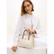 TOMMY HILFIGER</br>Tommy Hilfiger AW0AW18393-0F4 Γυναικεία Τσάντα Χειρός Th City Mini Tote Μπεζ/Ταμπά
