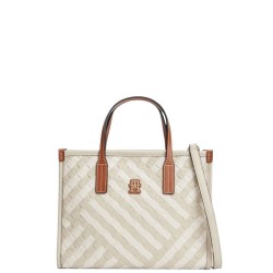 TOMMY HILFIGER</br>Tommy Hilfiger AW0AW18393-0F4 Γυναικεία Τσάντα Χειρός Th City Mini Tote Μπεζ/Ταμπά