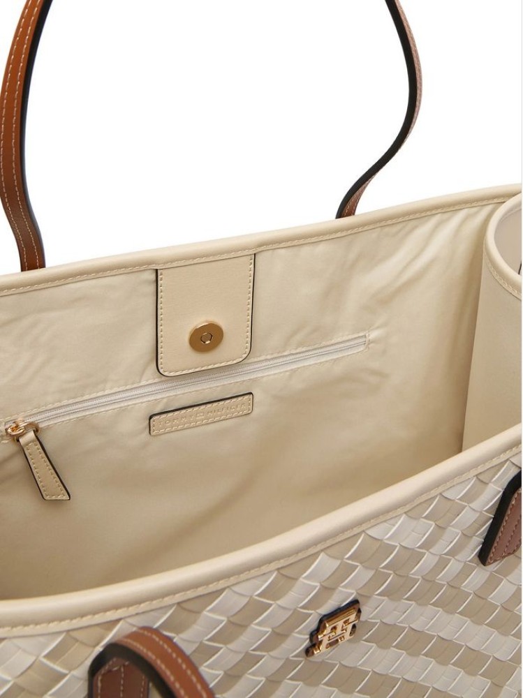 TOMMY HILFIGER</br>Tommy Hilfiger AW0AW18394-0F4 Γυναικεία Τσάντα Ώμου Th City Tote Μπεζ/Ταμπά