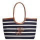 TOMMY HILFIGER</br>Tommy Hilfiger AW0AW18400-0GV Γυναικεία Τσάντα Ώμου Th Elev Summer Tote Stripe Μπλε/Ταμπά