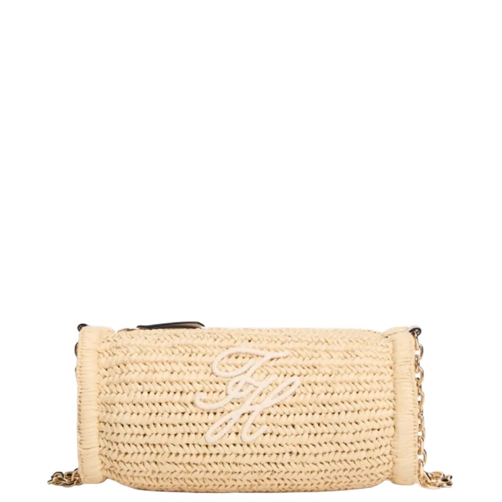 TOMMY HILFIGER</br>Tommy Hilfiger AW0AW18628-0FA Γυναικεία Τσάντα Ώμου Μπεζ Th Elevated Summer Chain Bag Raffia TOMMY HILFIGER</br>Tommy Hilfiger AW0AW18628-0FA Γυναικεία Τσάντα Ώμου Μπεζ Th Elevated Summer Chain Bag Raffia