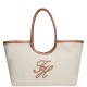 TOMMY HILFIGER</br>Tommy Hilfiger AW0AW18629-0F4 Γυναικεία Τσάντα Ώμου Th Elev Summer Maxi Tote Canvas Μπεζ/Ταμπά