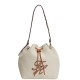 TOMMY HILFIGER</br>Tommy Hilfiger AW0AW18631-0F4 Γυναικεία Τσάντα Ώμου Th Elev Summer Bucket Canvas Μπεζ/Ταμπά