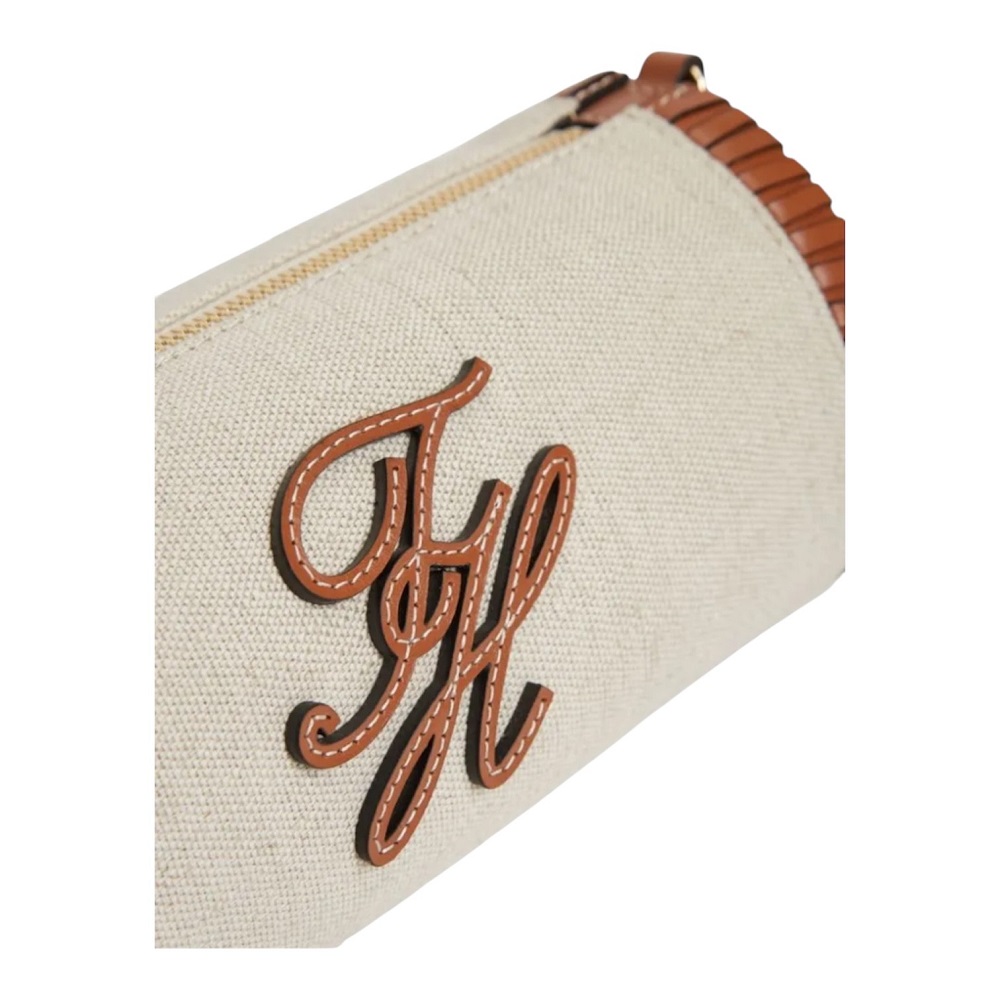 TOMMY HILFIGER</br>Tommy Hilfiger AW0AW18635-0F4 Γυναικεία Τσάντα Th Elen Summer Chain Canvas Μπεζ/Ταμπά