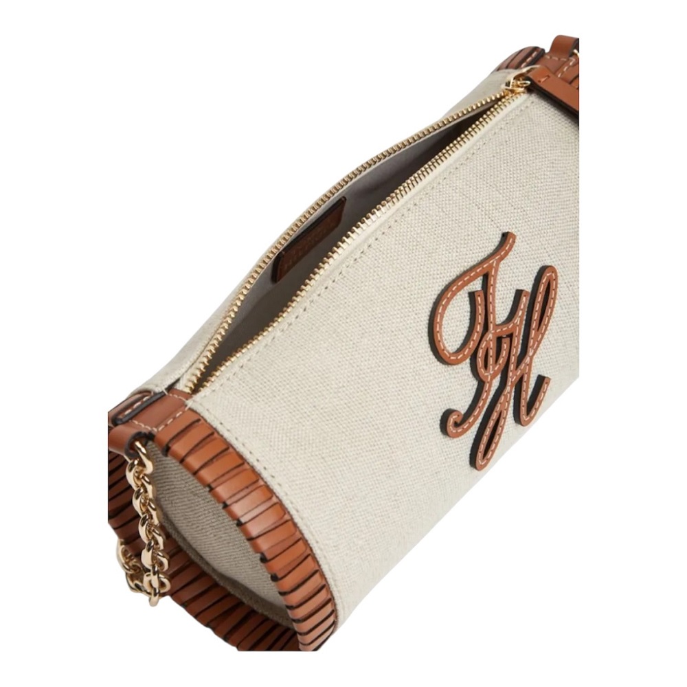 TOMMY HILFIGER</br>Tommy Hilfiger AW0AW18635-0F4 Γυναικεία Τσάντα Th Elen Summer Chain Canvas Μπεζ/Ταμπά