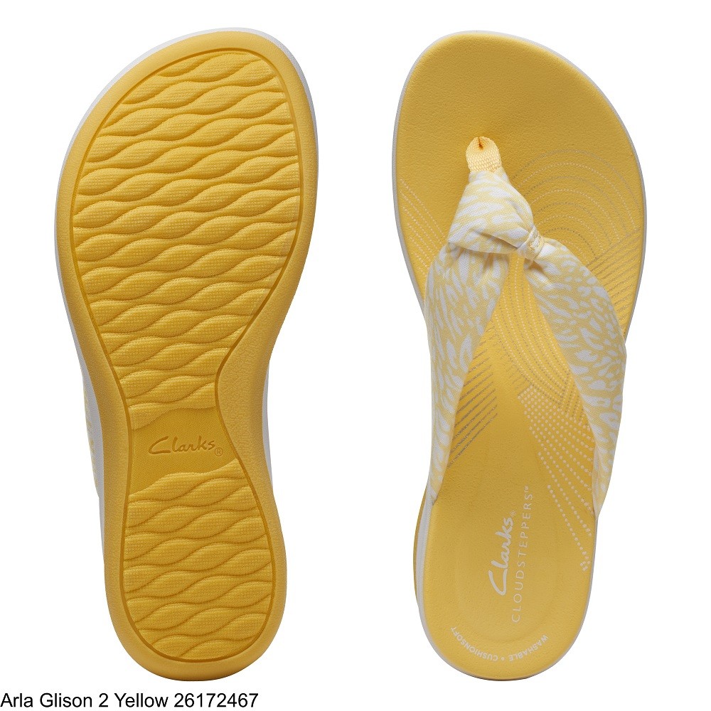 CLARKS</br>Γυναικείες Σαγιονάρες Κίτρινο ARLA GLISON2 Clarks