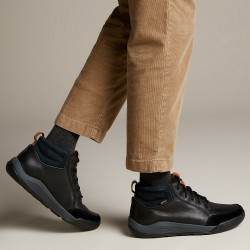 Ανδρικά Μποτάκια Μαύρο Δέρμα Gore-Tex® ASHCOMBE MID GTX Clarks