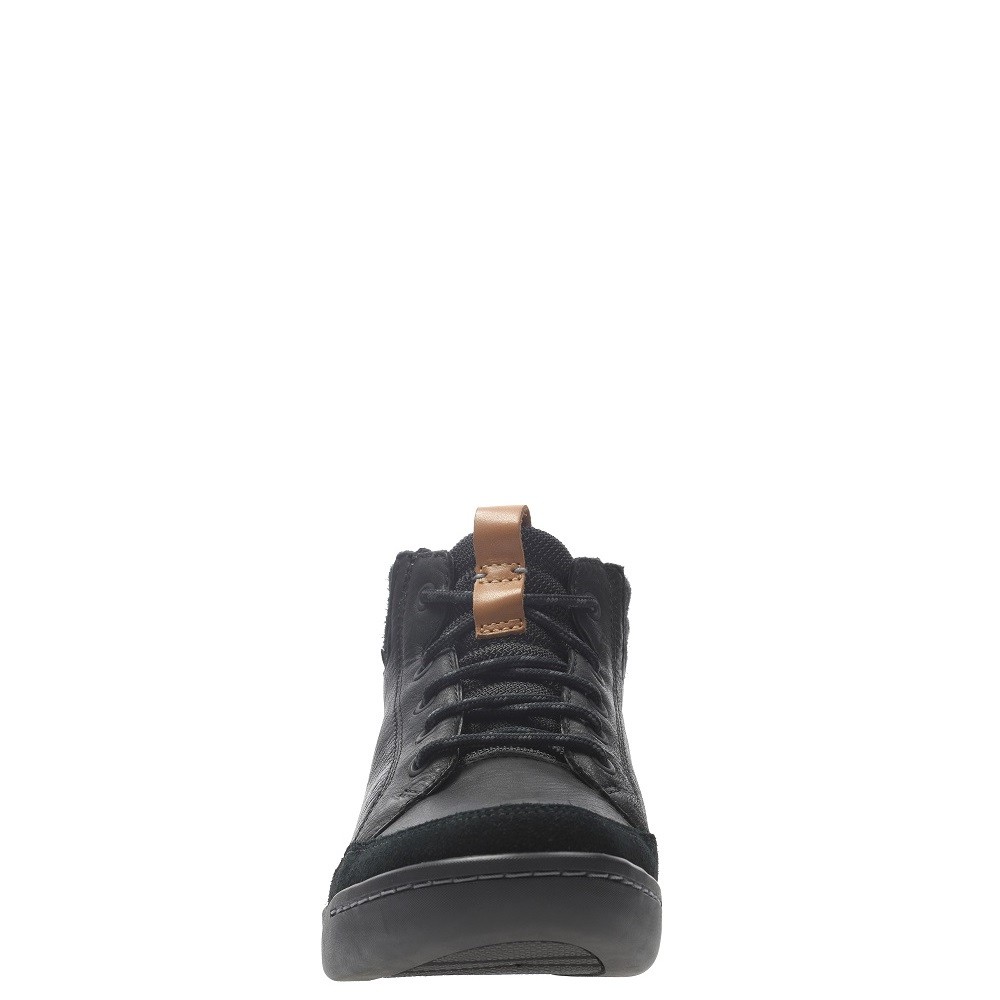CLARKS</br>Ανδρικά Μποτάκια Μαύρο Δέρμα Gore-Tex® ASHCOMBE MID GTX Clarks