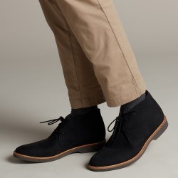 Ανδρικά Μποτάκια Μαύρο Δέρμα Nubuck ATTICUS LIMIT Clarks