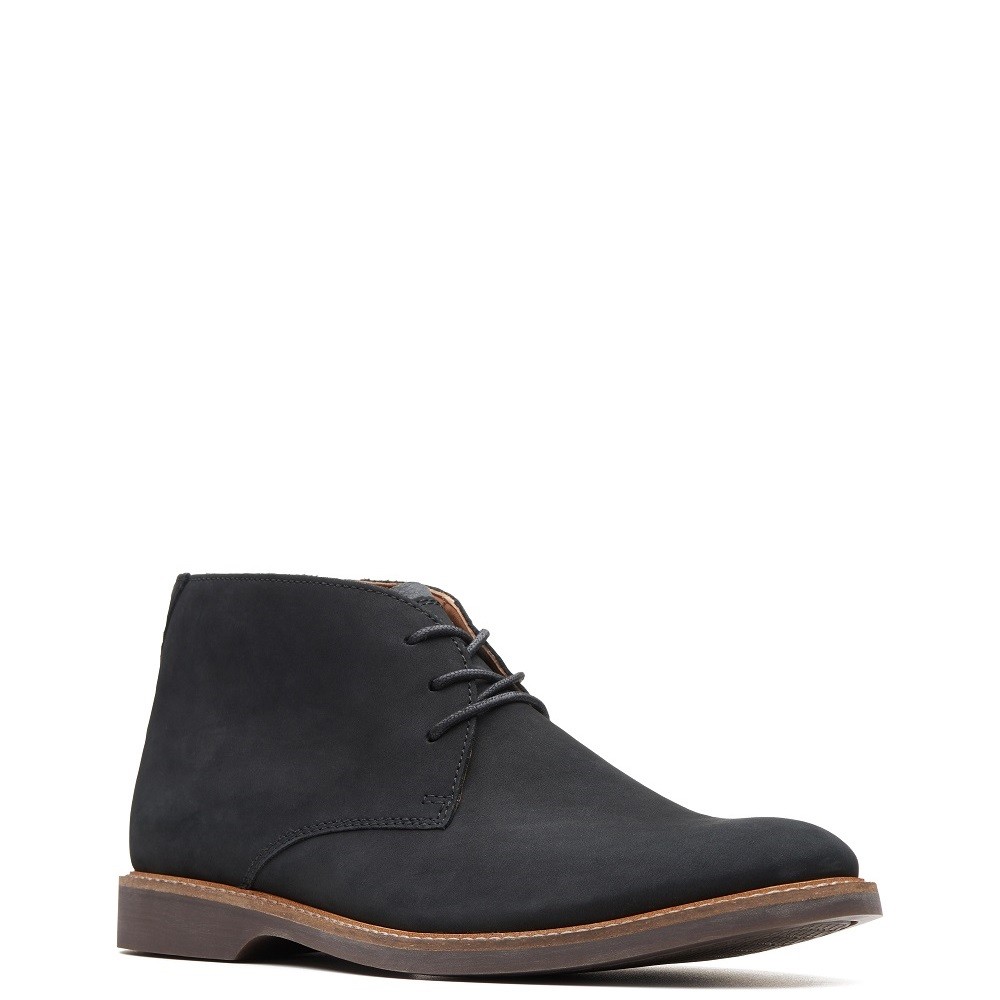 CLARKS</br>Ανδρικά Μποτάκια Μαύρο Δέρμα Nubuck ATTICUS LIMIT Clarks