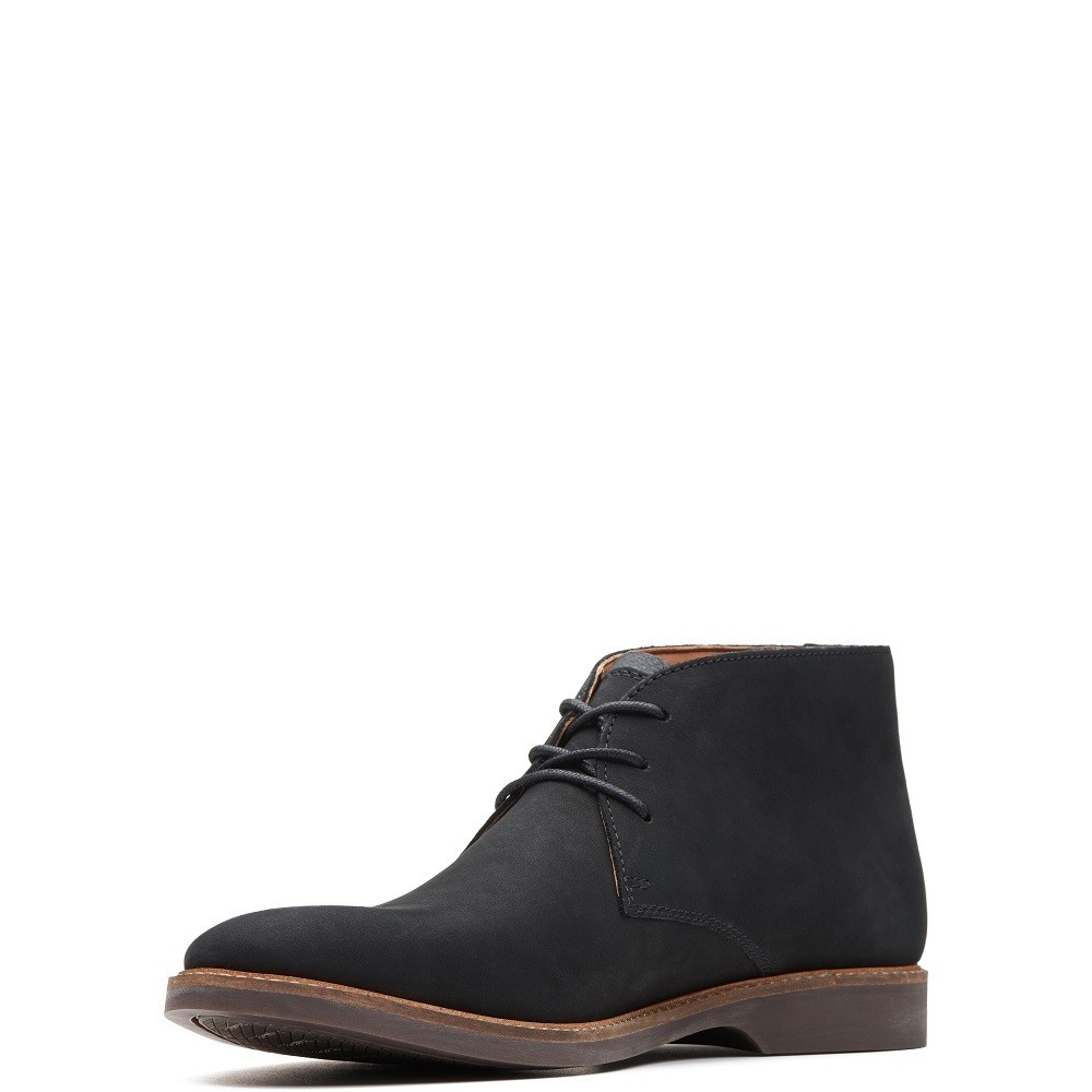 CLARKS</br>Ανδρικά Μποτάκια Μαύρο Δέρμα Nubuck ATTICUS LIMIT Clarks